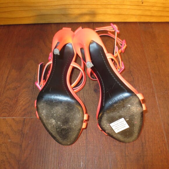 HOT PINK GIUSEPPE ZANOTTI Double Buckled Ankle Wrapped High Heel Sandals - Picture 14 of 15